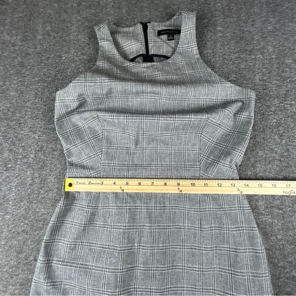 Banana Republic Checkered Grey/White Midi Dress Sleeveless Halter - Picture 6 of 6